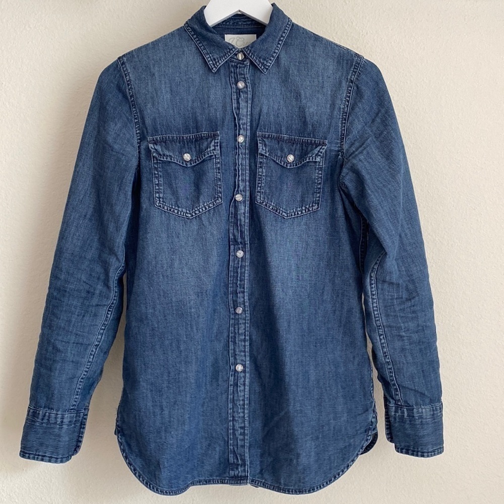 J Crew Slim-fit Chambray Shirt Colebrook Wash 4T